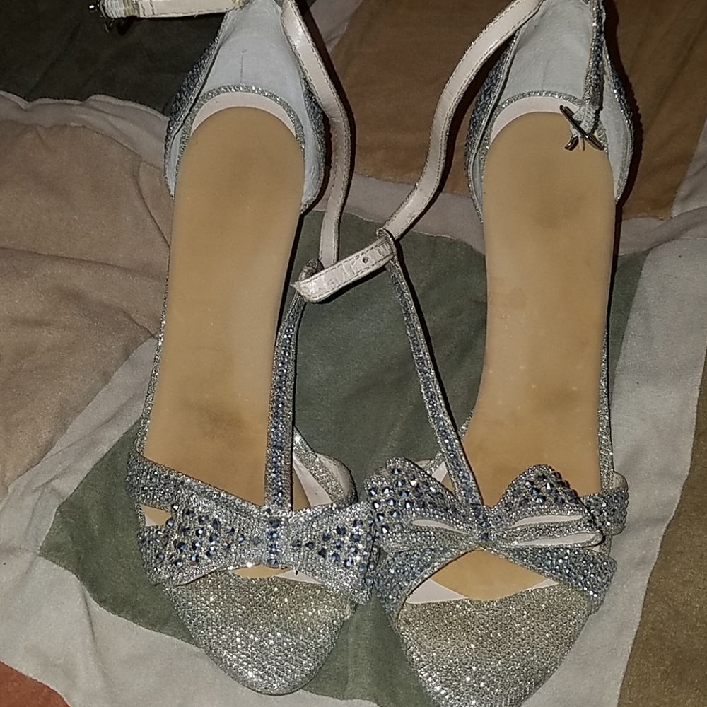 Size 9 Silver Sparkly Shoes